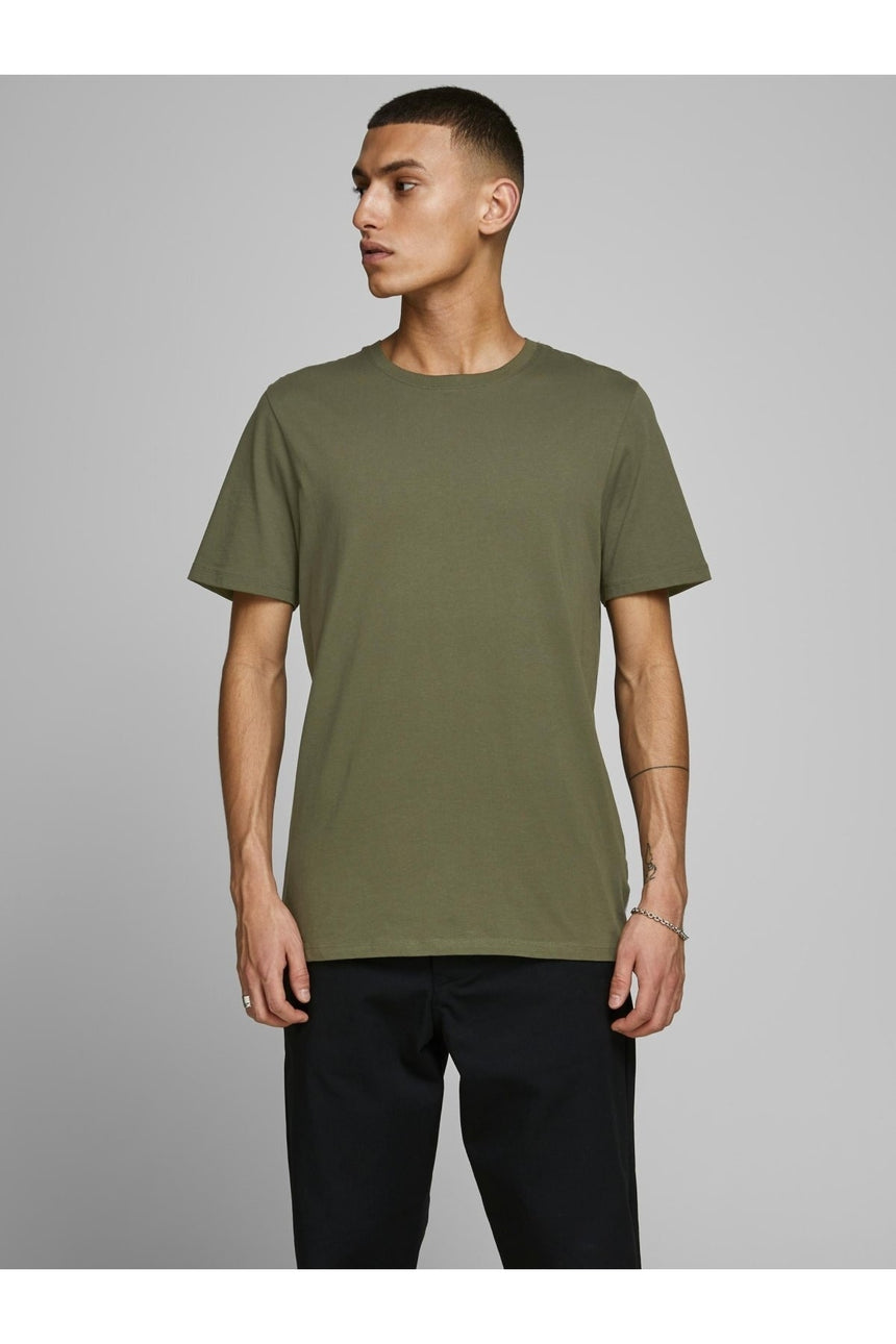 JACK&JONES JJEORGANIC BASIC TEE SS O-NECK NOOS 12156101 - Koyu Zeytin Yeşili