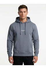 JACK&JONES PLUS JJESOHO SWEAT HOOD NOOS PLS 12279516 - Koyu Gri