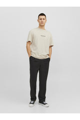 JACK&JONES T-SHIRT MALE KNIT IDF100 12240121 - Bej/ Açık Gri