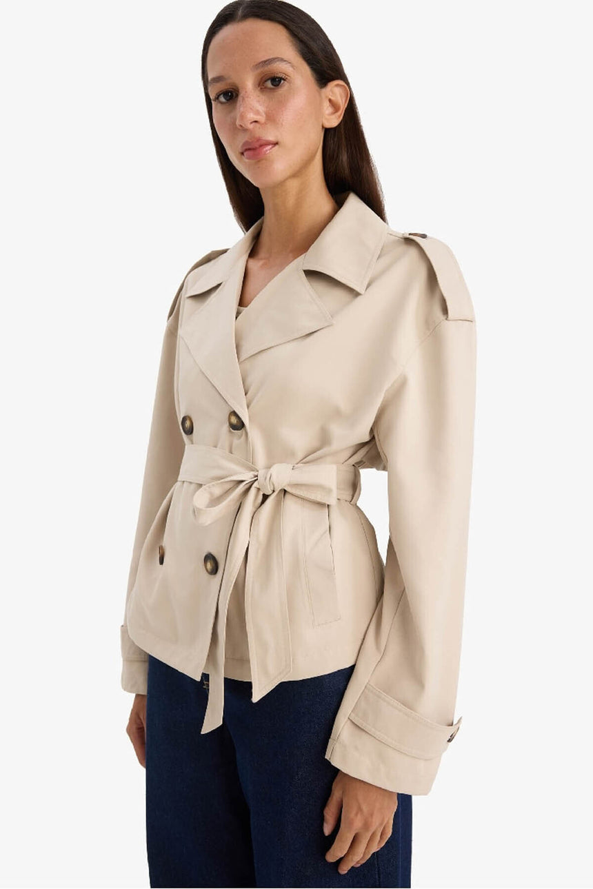 Defacto Kadın Trenchcoat E8581AX - Kum Beji