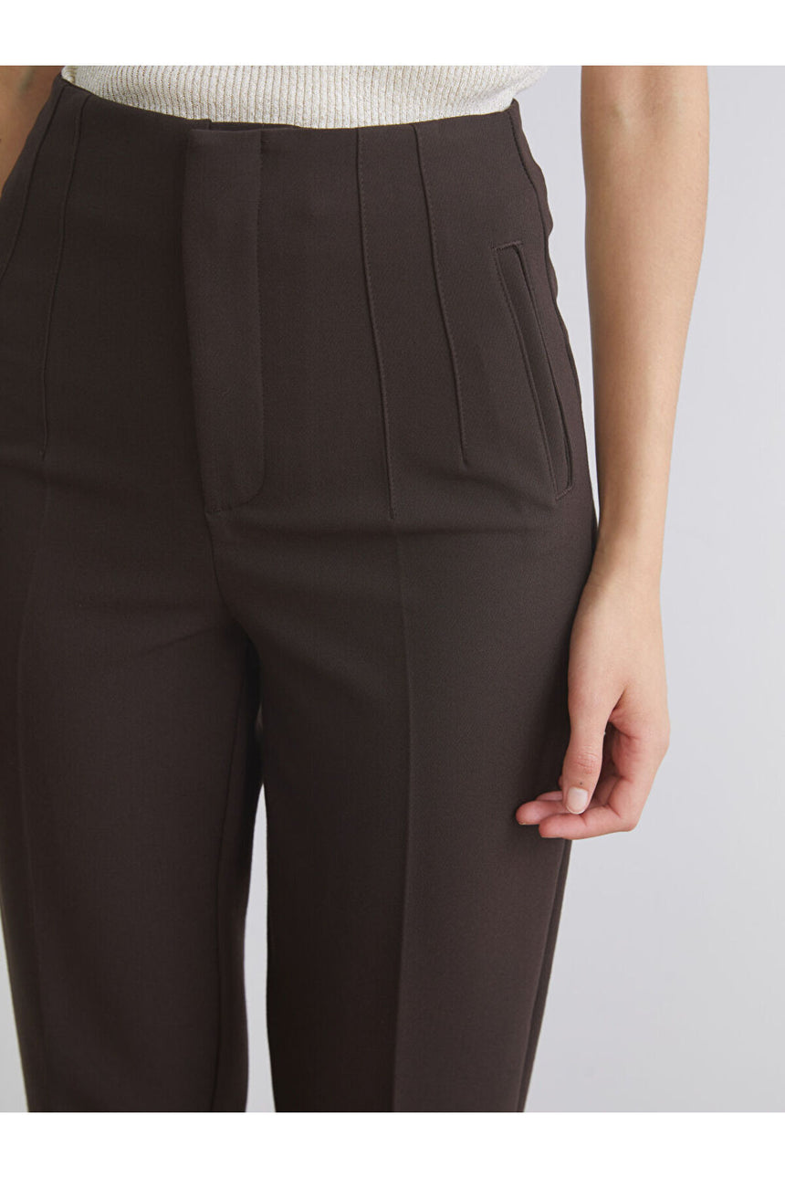 LC Waikiki Kadın Pantolon W5K555AJ - Koyu Kahverengi