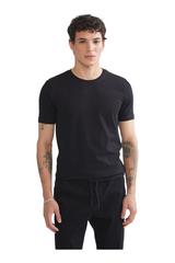 Sporline LC Waikiki siyah renkli, pamuklu, kısa kollu ve slim fit kesim erkek t-shirt