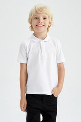 Defacto Çocuk Short Sleeve Polo T-Shirt K1689A6 - Beyaz