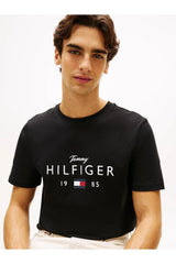 Tommy Hilfiger Erkek BRAND LOVE BIG HILFIGER TEE MW0MW41455 - Siyah