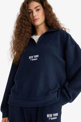 Defacto Kadin Sweat Shirt Y2649Az - Koyu Lacivert