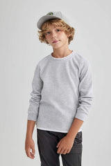 Defacto Çocuk Long Sleeve T-Shirt V1186A6 - Gri