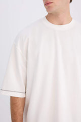 Defacto Erkek T-Shirt C0147Ax - Ekru