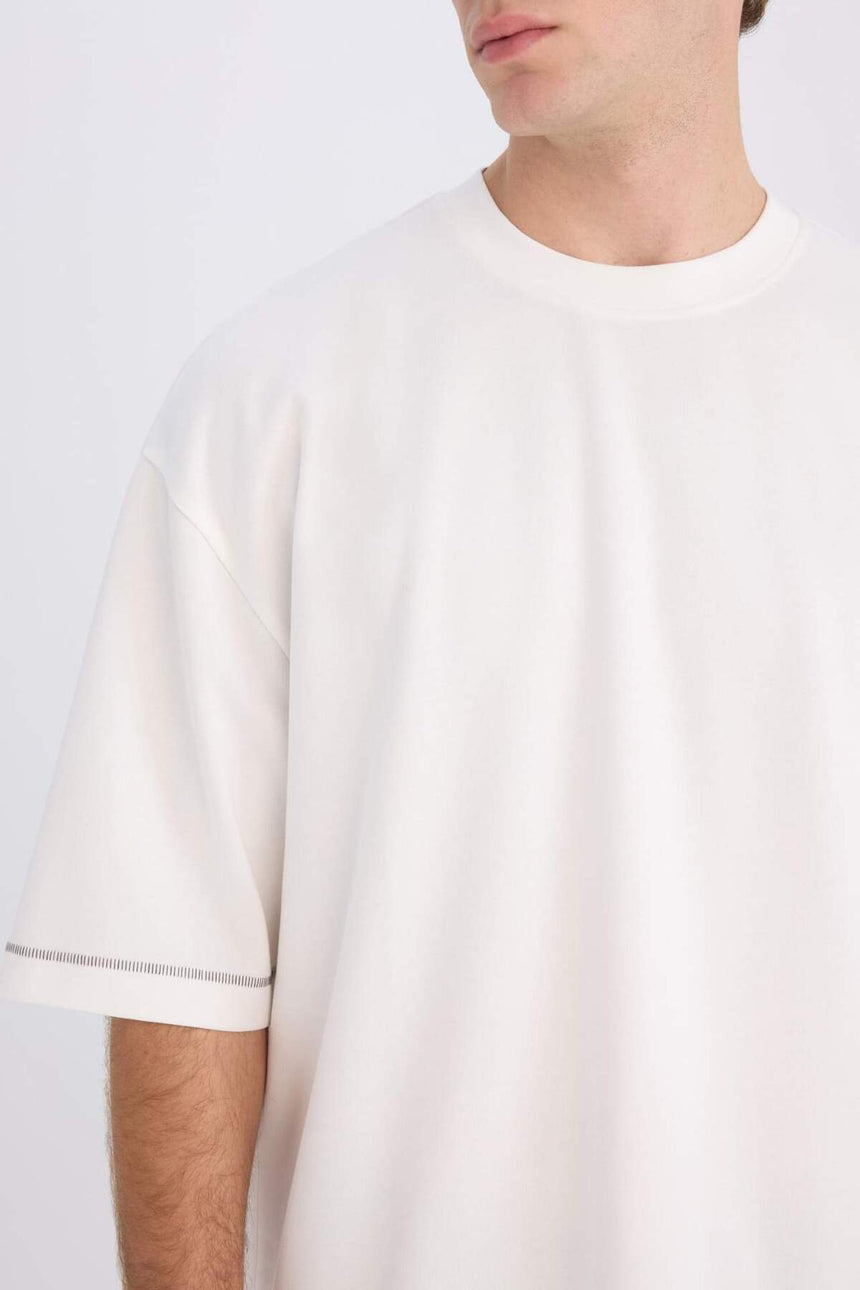 Defacto Erkek T-Shirt C0147Ax - Ekru