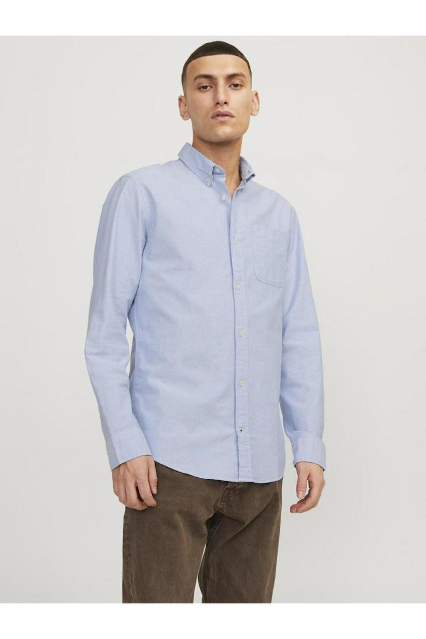 JACK&JONES JJEOXFORD SHIRT LS NOOS 12182486 - Açık Kahverengi