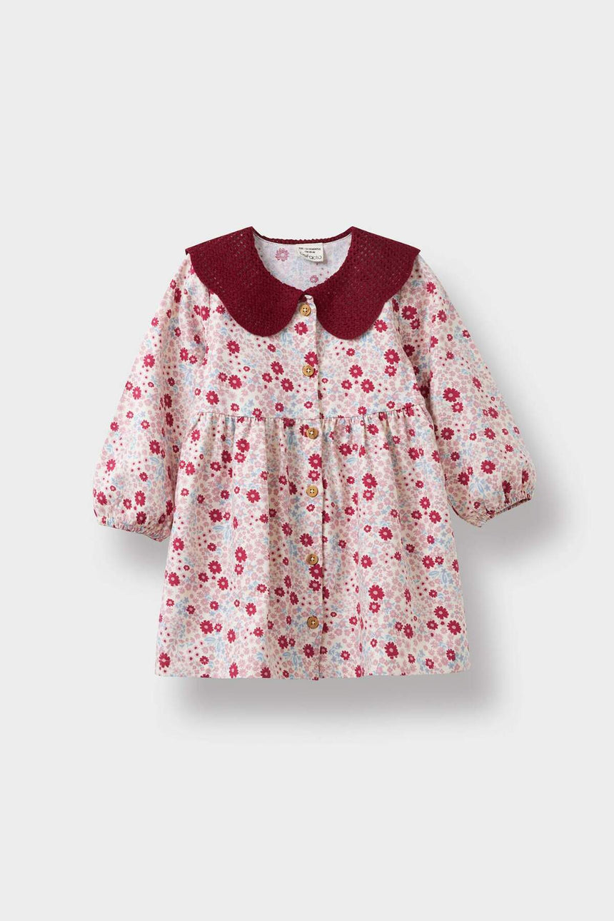 Defacto Çocuk Woven Dress D3073A5 - Ekru