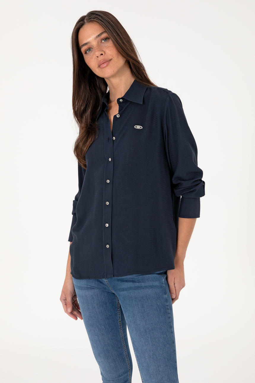 US POLO ASSN BAYAN DOKUMA GÖMLEK 2102265 - Lacivert