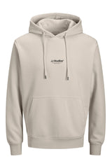 Jack & Jones Plus Soho Erkek Büyük Beden Kapüşonlu Sweatshirt 12279516 - Bej / Açık Gri