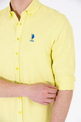 US POLO ASSN ERKEK DOKUMA GÖMLEK 1571130 - Sarı