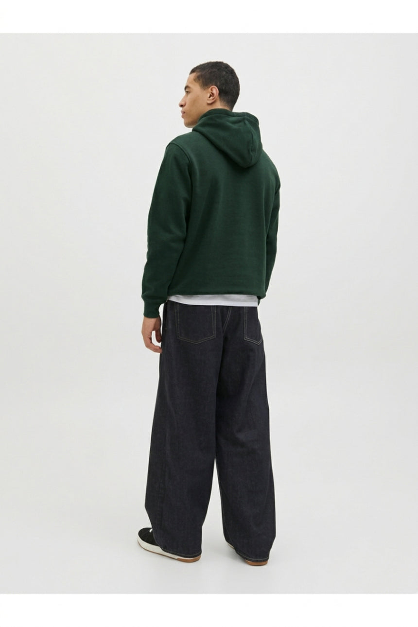 JACK&JONES PLUS JJESOHO SWEAT HOOD NOOS PLS 12279516 - Koyu Yeşil