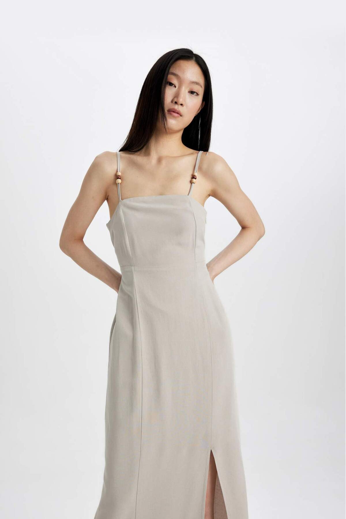 Defacto Kadın Short Sleeve Woven Dress C6130Ax - Kahverengi / Kum Beji