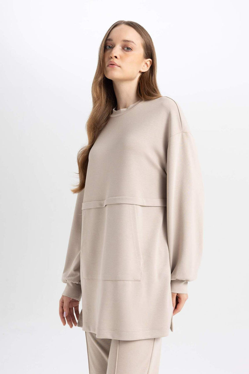 Defacto Kadın Long Sleeve Tunic B0039Ax - Kahverengi / Kum Beji