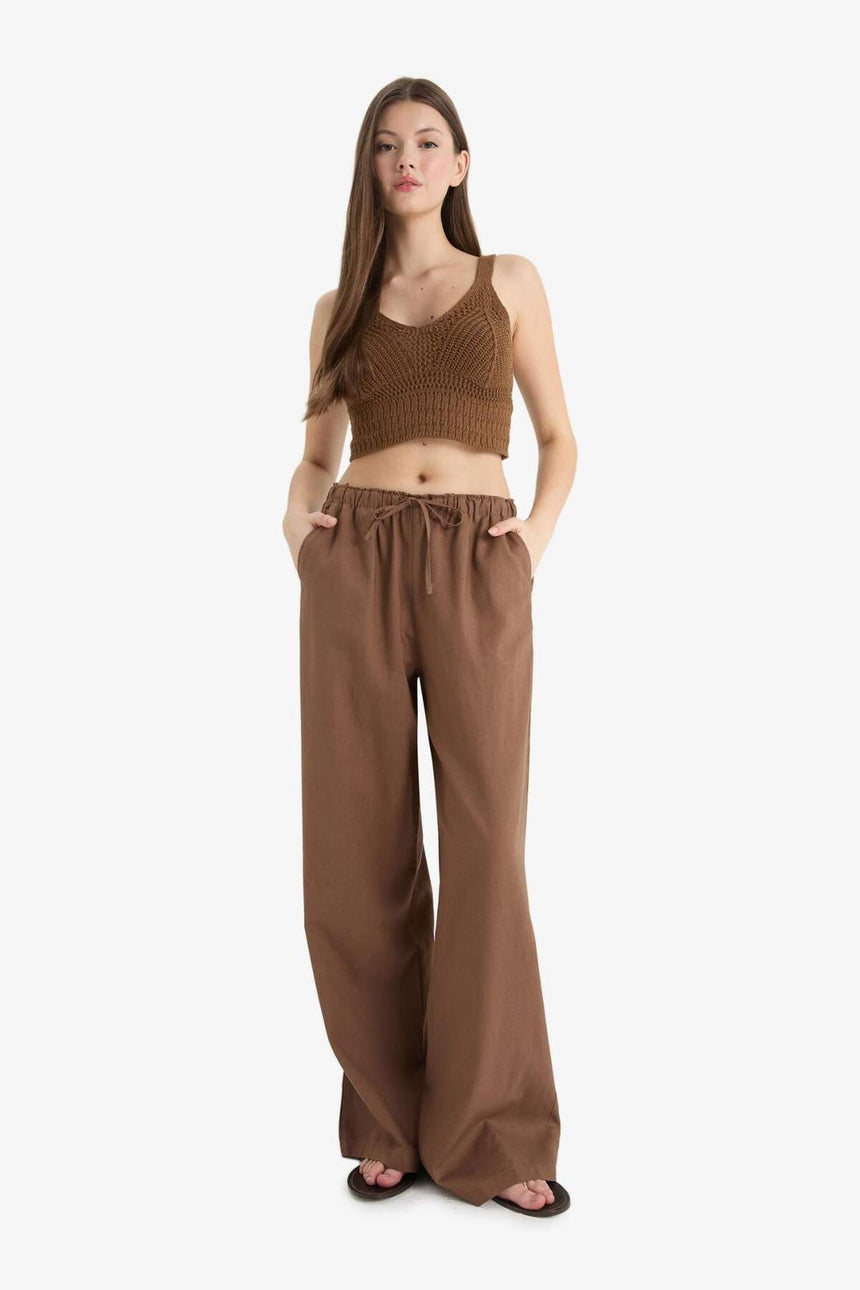 Defacto Kadın Trousers E1981AX - Kahverengi