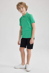 DeFacto K1689A6 Çocuk Polo Yaka T-Shirt - Yeşil