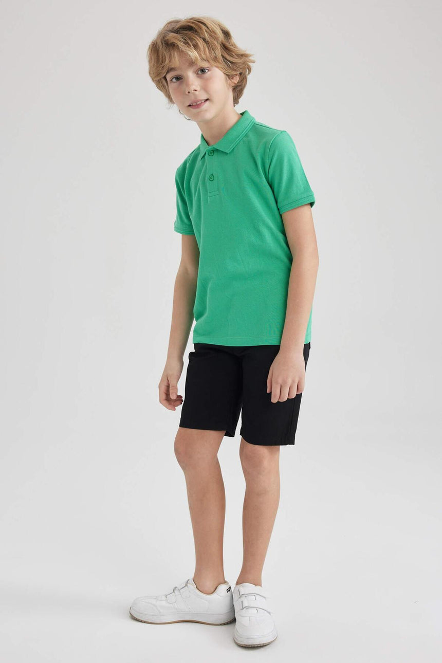 DeFacto K1689A6 Çocuk Polo Yaka T-Shirt - Yeşil