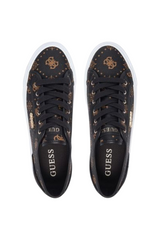 Sporline Guess kahverengi logolu kadın sneaker, üstten görünüm
