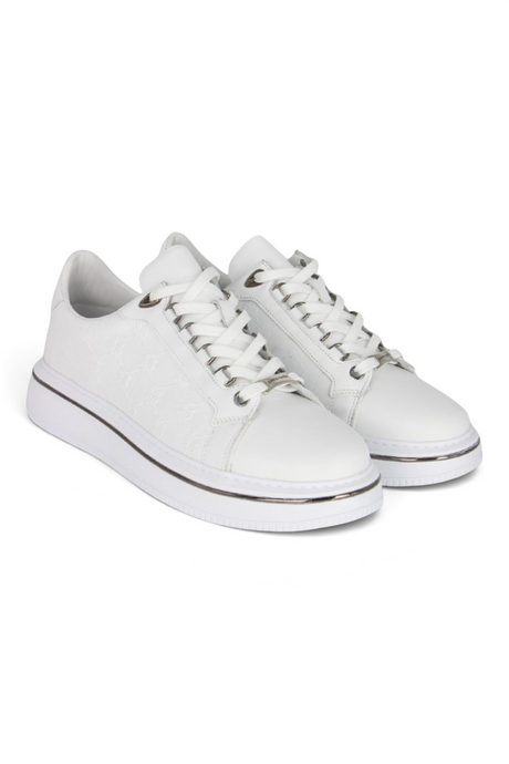 Sporline Pierre Cardin 10231 beyaz erkek sneaker, şık desenli detaylara sahip modern günlük spor ayakkabı