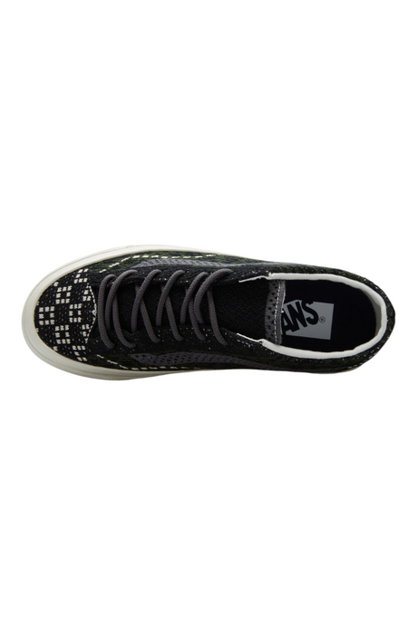 Sporline Vans LX Old Skool unisex tekstil sneaker, siyah, yeşil ve gri desenli üst yüzey, üstten görünüm