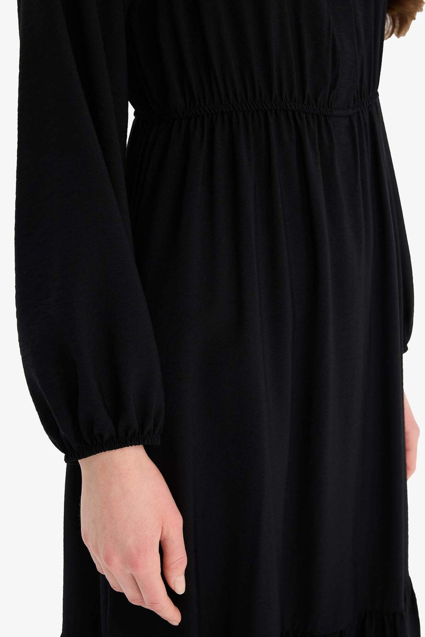 Defacto Kadın Long Sleeve Woven Dress D5851Ax - Siyah