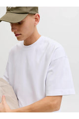 JACK&JONES JJEBARRON TEE SS O-NECK NOOS 12298906 - Beyaz