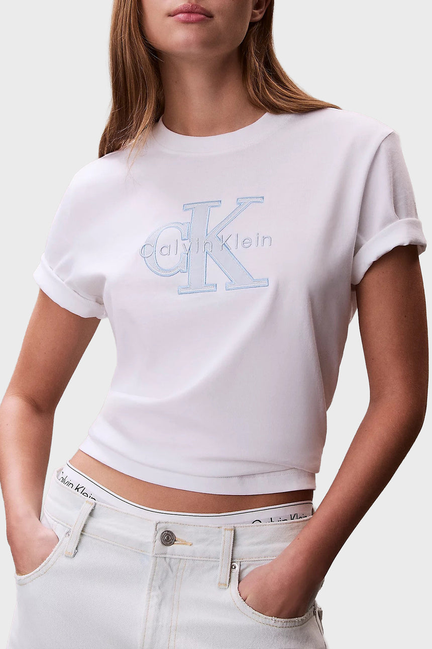 Calvin Klein Kadın HERO SS CLASSIC MONOLOGO NEW TEC LV047F829G - Beyaz