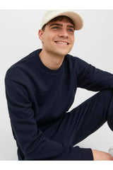 Jack & Jones Bradley Erkek Bisiklet Yaka Sweatshirt 12249341 - Koyu Lacivert