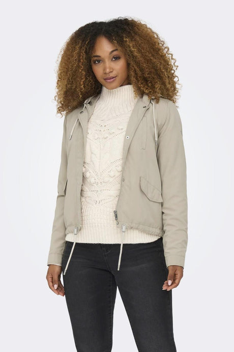 Only 15218613 ONLSKYLAR HOOD SPRING JACKET - Beyaz