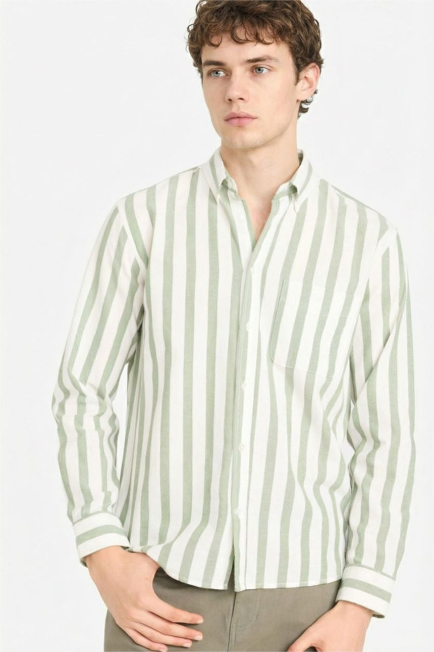 Defacto Erkek Long Sleeve Shirt D6114AX - Açık Yeşil