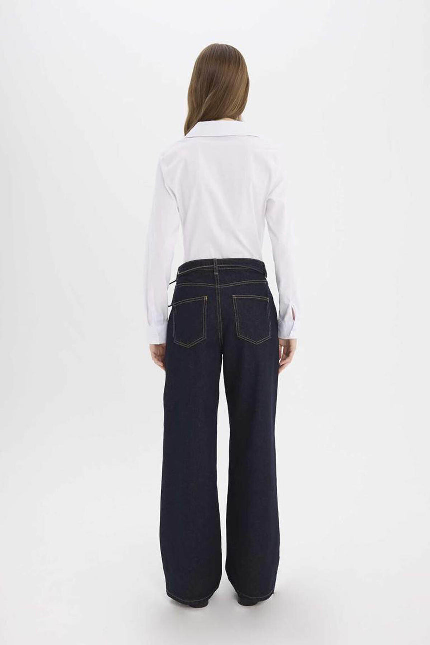 Defacto Kadın Trousers E5707Ax - Mavi/Siyah