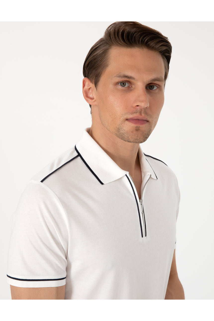 Pierre Cardin 2131848 Erkek Polo Yaka T-Shirt - Ekru