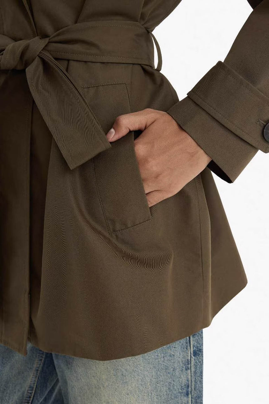 Defacto Kadın Trenchcoat E8582AX - Koyu Yeşil