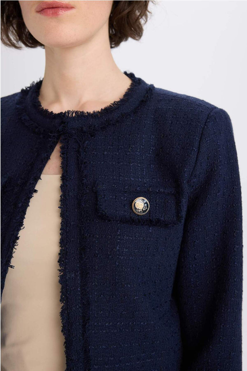 DeFacto D5040AX Kadın Blazer Ceket - Koyu Lacivert