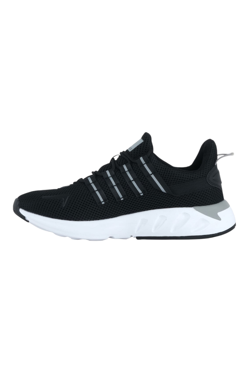 Sporline Lumberjack Sword siyah tekstil erkek sneaker, beyaz tabanlı ve yan detaylı spor ayakkabı