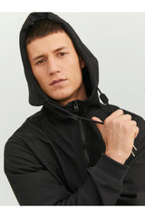 Jack & Jones Basic Erkek Kapüşonlu Softshell Mont 12236300 - Siyah