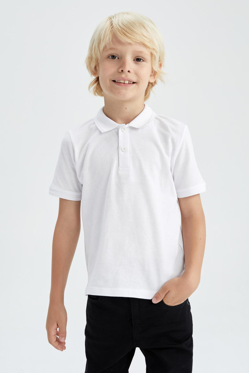 Defacto Çocuk Short Sleeve Polo T-Shirt K1689A6 - Beyaz