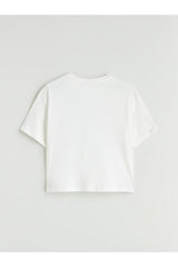 LC Waikiki Çocuk Kısa Kollu T-Shirt S5IP43D4 - Ekru