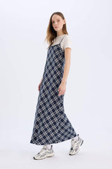 Defacto Kadın Short Sleeve Woven Dress E4397Ax - Koyu Lacivert
