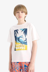 DeFacto F0171A8 Çocuk T-Shirt - Ekru