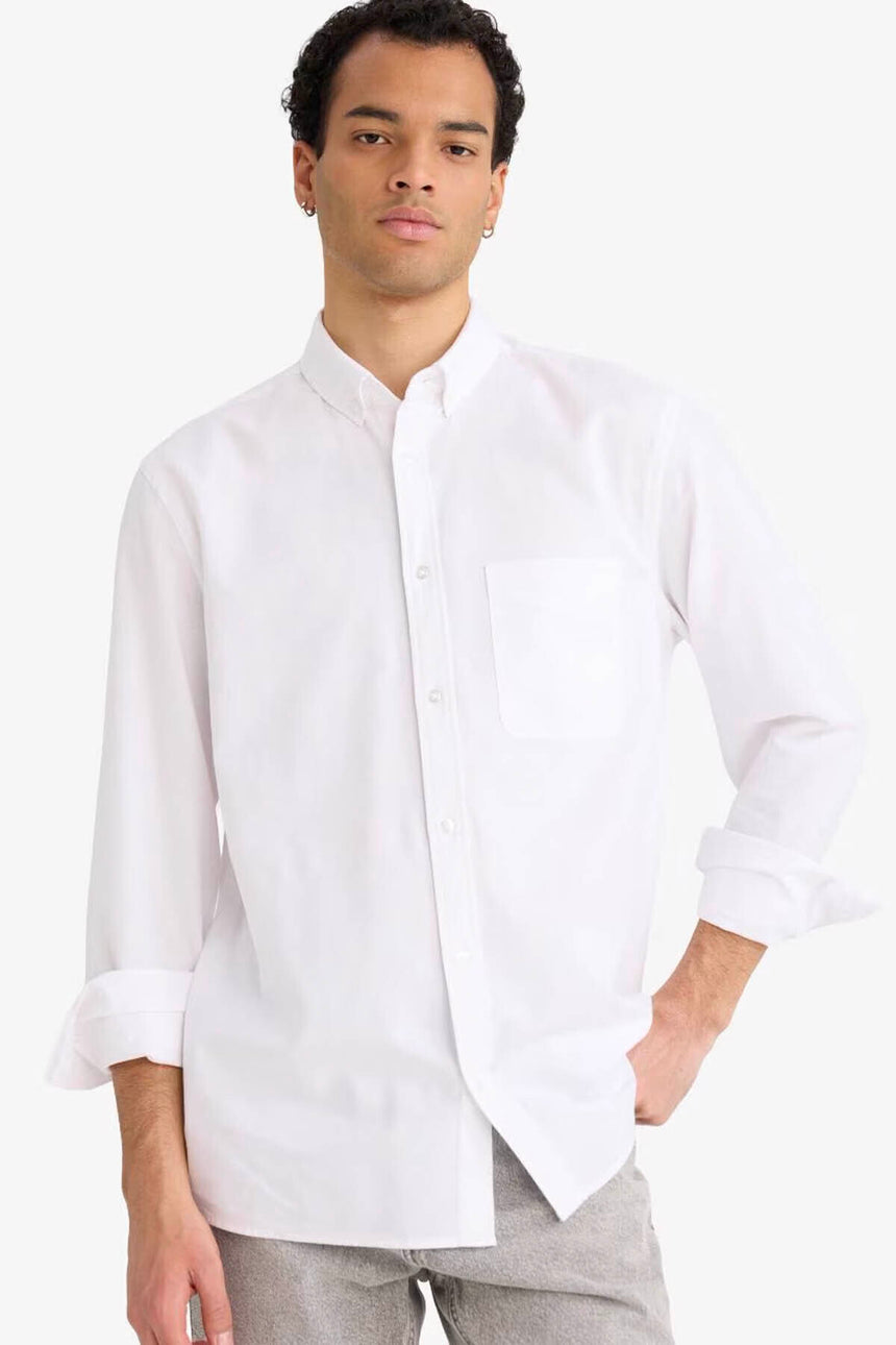 Defacto Erkek Long Sleeve Shirt A8028AX - Beyaz