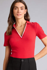 Defacto Kadın Short Sleeve Polo T-Shirt E5786AX - Kırmızı