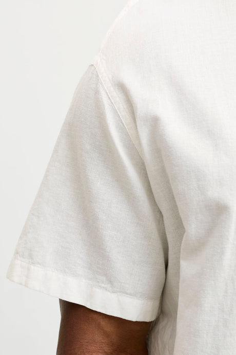 JACK&JONES JJEBREEZE LINEN BLEND SHIRT S/S SN PLS 12294285 - Beyaz