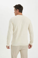 Defacto Erkek Pullover A5181Ax - Ekru