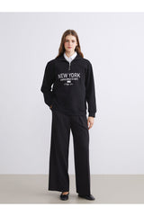 LC Waikiki Kadın Oversize Sweatshirt W5IC30F8 - Siyah