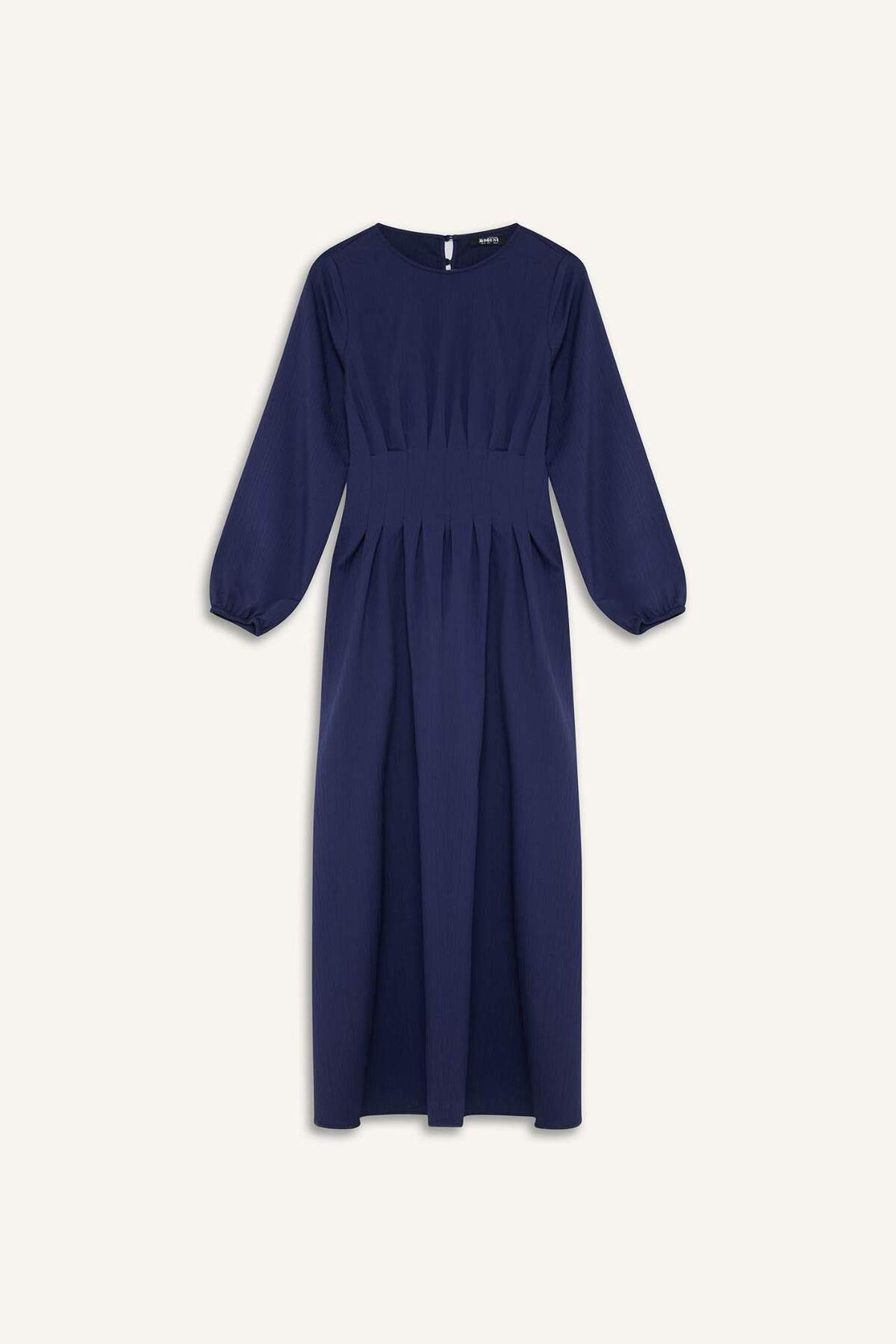 Defacto Kadın Long Sleeve Woven Dress F2728Ax - Koyu Lacivert