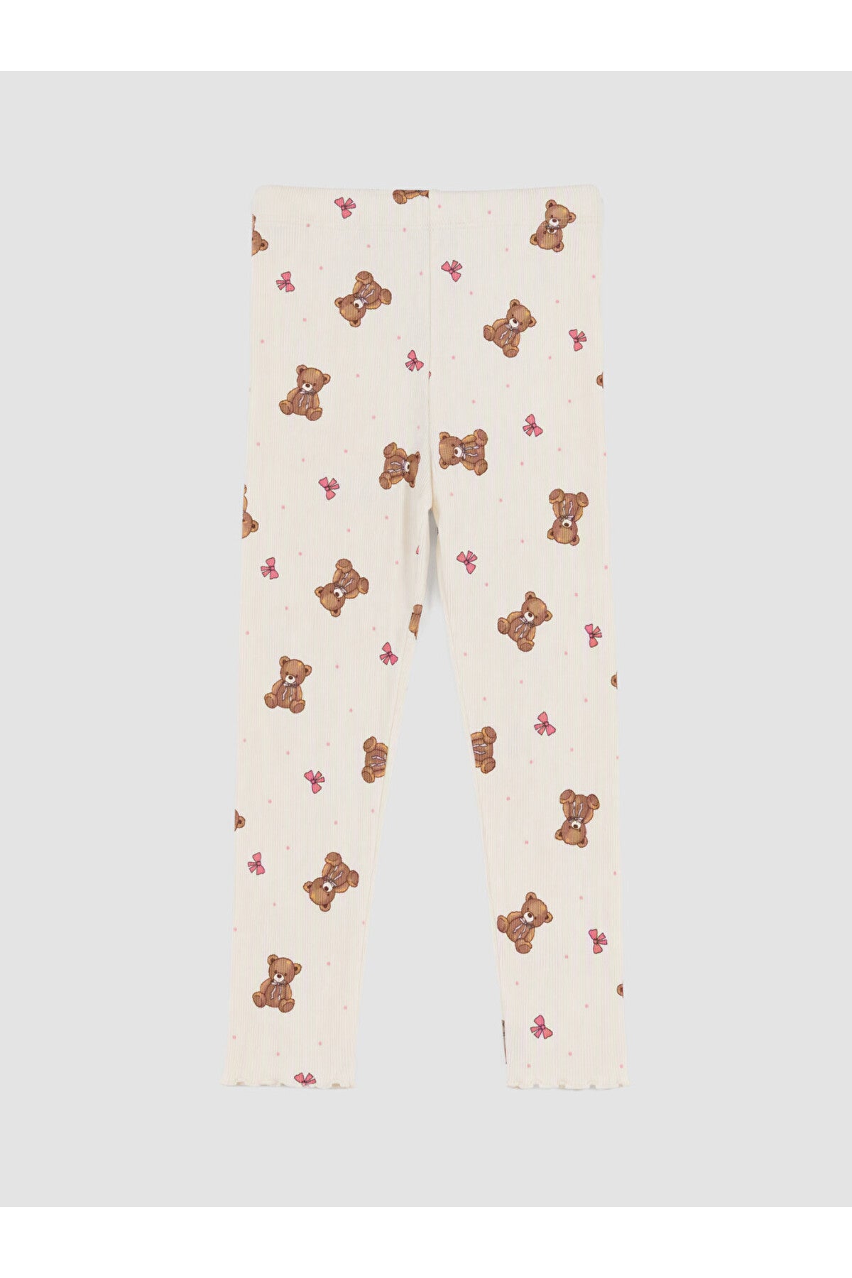 LC Waikiki Kız Çocuk Fırfırlı Pijama Takımı W6M023B1 - Krem