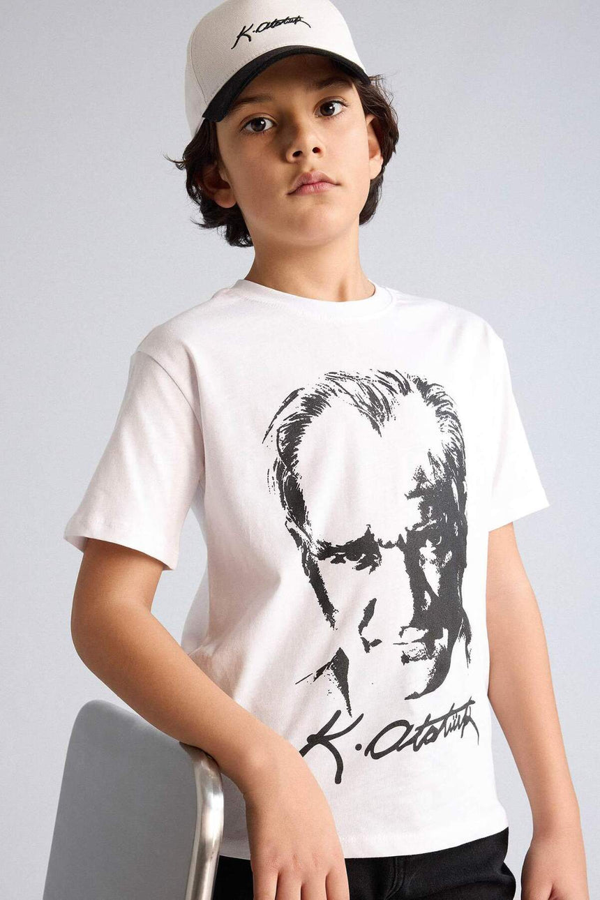 Defacto Çocuk Short Sleeve T-Shirt B6938A8 - Beyaz